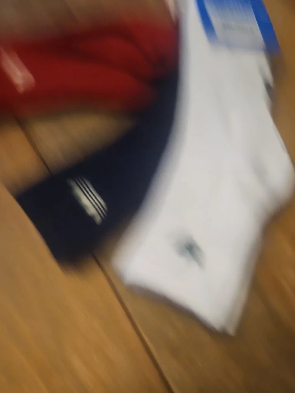 adidas 3-Pack Crew Socks in Red, Navy & White